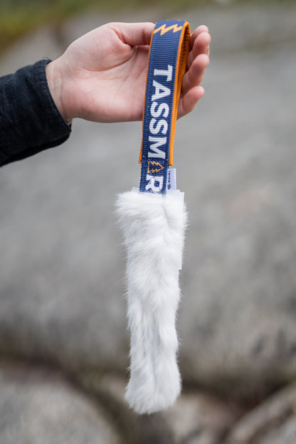Fickleksak i kaninpäls med handtag